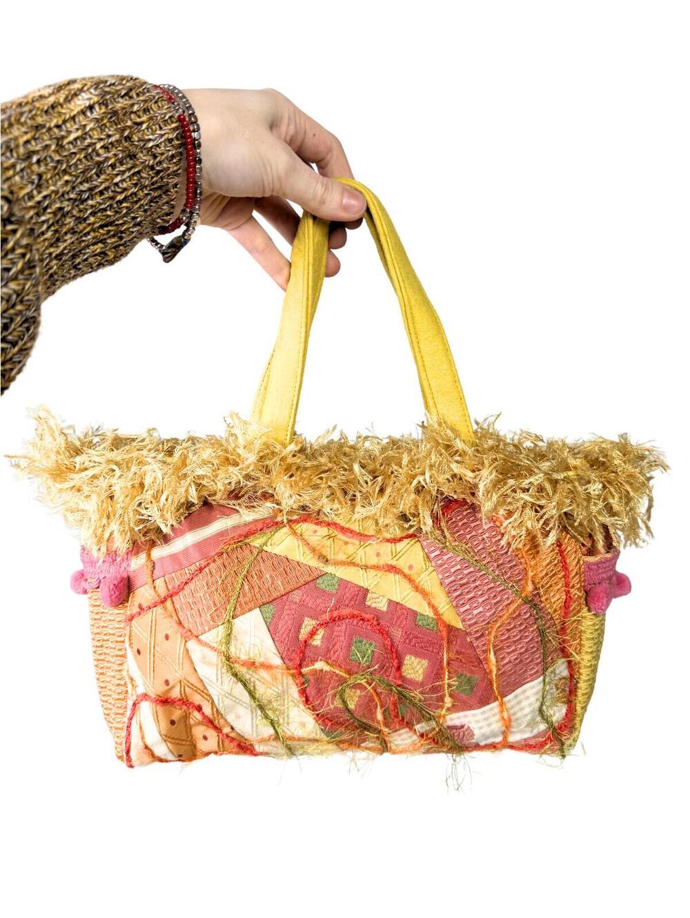 Handmade Patchwork Art Purse Wearable Fiber Art OOAK Boho Bag